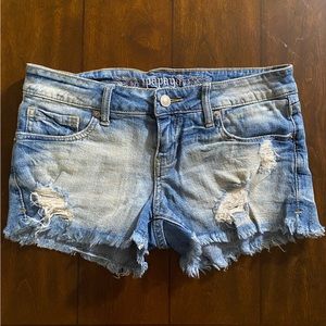 Papaya Distressed Denim Shorts in Medium